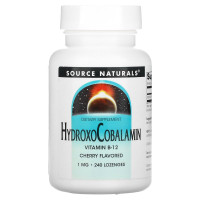 Вітамін В-12 (гідроксікобаламін), HydroxoCobalamin, Source Naturals, смак вишні, 1 мг, 240 таблеток для розсмоктування