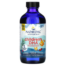 Жидкий рыбий жир для детей от 1 до 6 лет, Children's DHA, Nordic Naturals, клубника, 530 мг, 237 мл