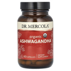 Ашваганда, Ashwaganda, Dr. Mercola, органик, 60 капсул