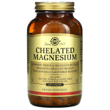 Магний хелат, Chelated Magnesium, Solgar, 250 таблеток