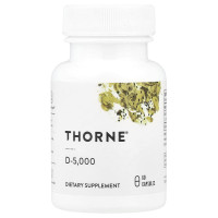 Витамин D-3, Vitamin D-5 000, Thorne, 60 капсул (125 мкг на капсулу)