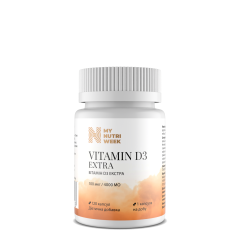 Вітамін D3 Екстра, Vitamin D3 Extra, My Nutri Week, 100 мкг/4000 МО, 120 капсул