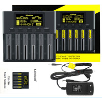 Універсальний зарядний пристрій LiitoKala Lii-S6 EU на 6 каналів + автомобільний кабель