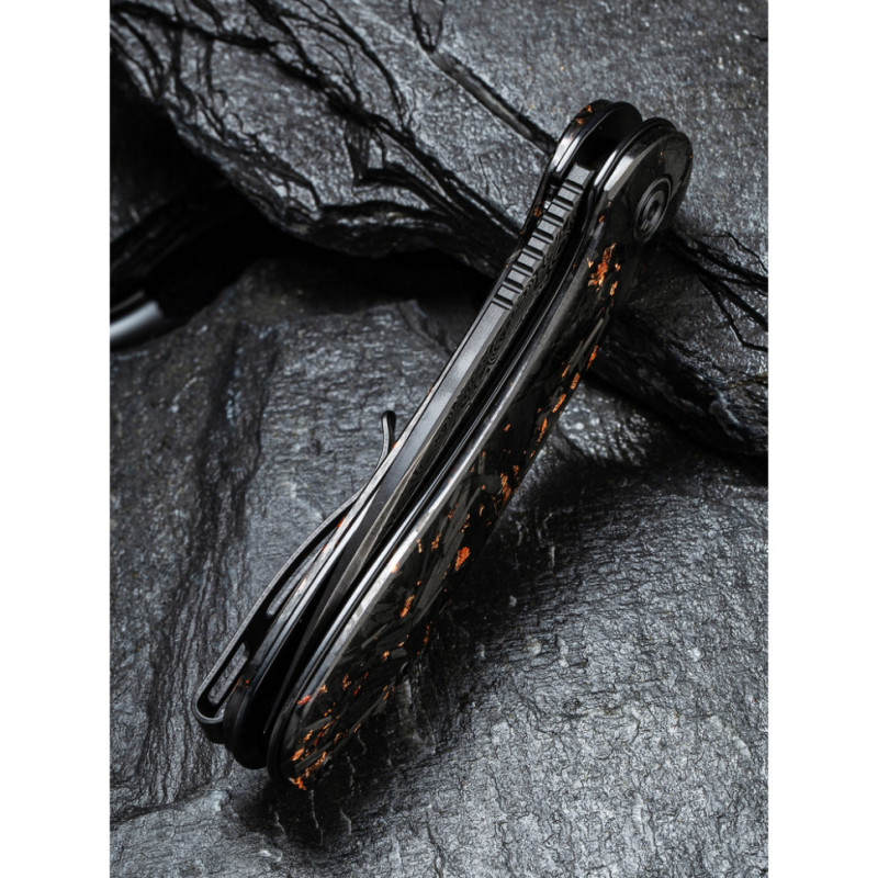 Ніж складаний кишеньковий Civivi Elementum, (7.5 см) Damascus / Carbon Fiber чорний