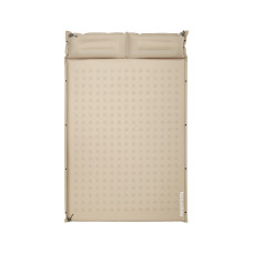 Матрац туристичний із подушкою, самонадувний двомісний Naturehike CNK2550WS025, вологостійкий, 200х130х3 см, бежевий