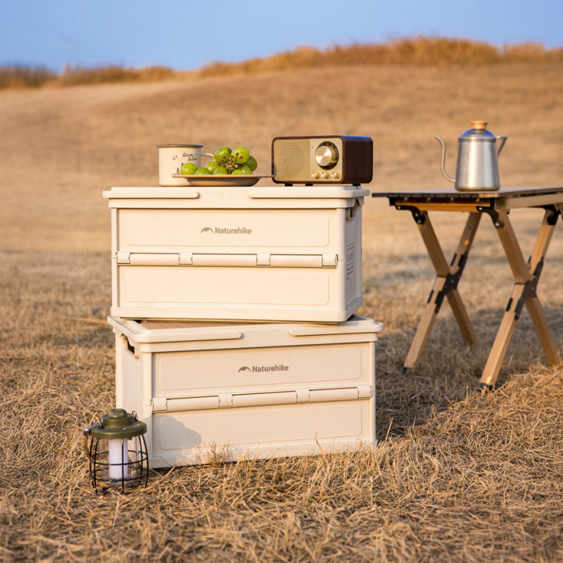 Складаний контейнер для зберігання з ручками Naturehike Lingyue R CNK2550XB017, 25 л, світло-бежево-сірий