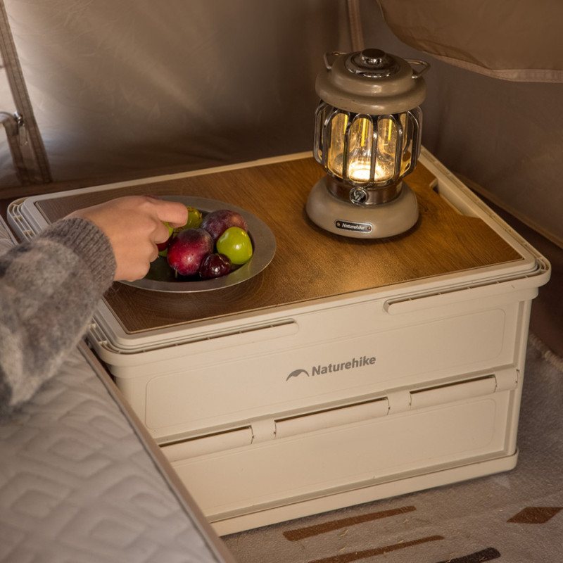 Складаний контейнер для зберігання з ручками Naturehike Lingyue R CNK2550XB017, 25 л, світло-бежево-сірий