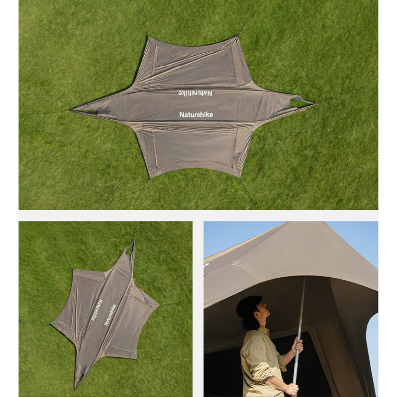 Тент туристичний Naturehike Cloud Skies Tarp Lite CNK2650WS023, 960 х 485 х 260 см, темно-коричневий