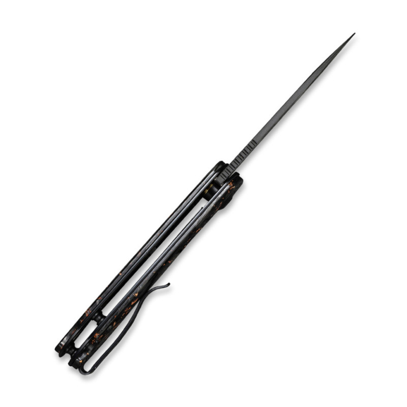 Ніж складаний кишеньковий Civivi Elementum, (7.5 см) Damascus / Carbon Fiber чорний