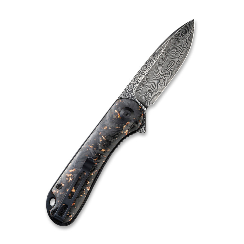 Ніж складаний кишеньковий Civivi Elementum, (7.5 см) Damascus / Carbon Fiber чорний