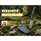 Ніж фіксований туристичний Weknife Notchline, (8.7 см) CPM S35VN /Carbon Fiber чорний з чохлом