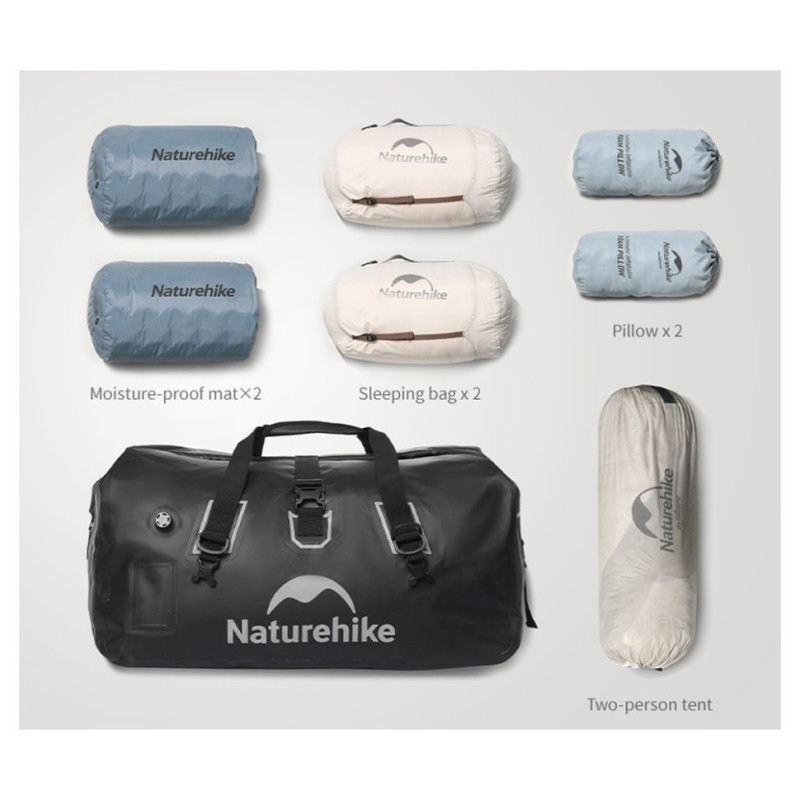 Водонепроникна дорожня сумка Naturehike CNK2450XB015, 90 л, чорна