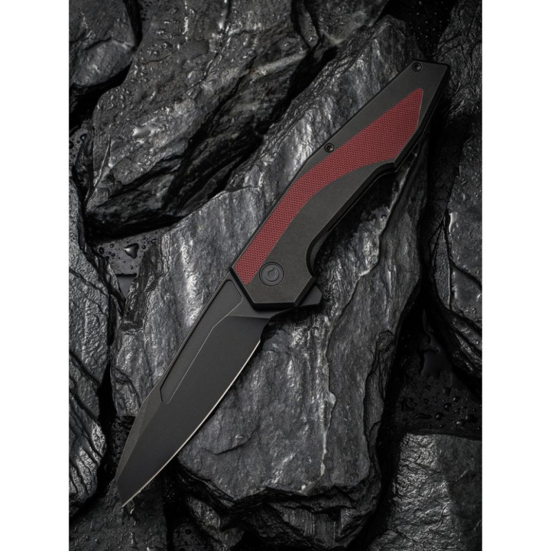 Ніж складаний туристичний Civivi Hypersonic, (9.4 см) 14C28N / Steel & G10 чорно-бордовий