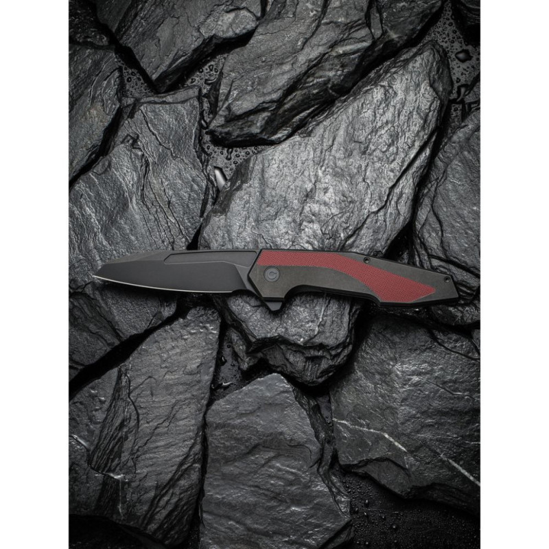 Ніж складаний туристичний Civivi Hypersonic, (9.4 см) 14C28N / Steel & G10 чорно-бордовий