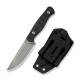 Ніж фіксований туристичний Weknife Notchline, (8.7 см) CPM S35VN /Carbon Fiber чорний з чохлом
