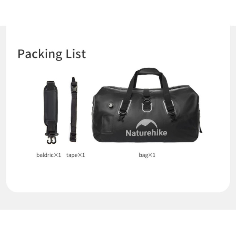 Водонепроникна дорожня сумка Naturehike CNK2450XB015, 90 л, чорна
