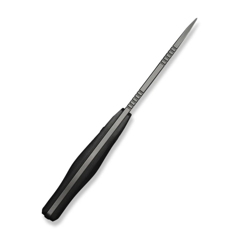 Ніж фіксований туристичний Weknife Notchline, (8.7 см) CPM S35VN /Carbon Fiber чорний з чохлом