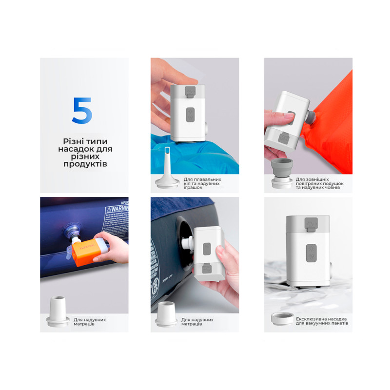 Насос-ліхтар-powerbank кемпінговий Flextail Max Pump 2 Plus, білий