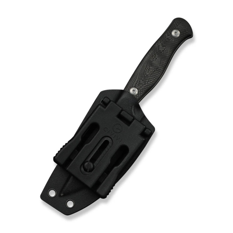 Ніж фіксований туристичний Weknife Notchline, (8.7 см) CPM S35VN /Carbon Fiber чорний з чохлом