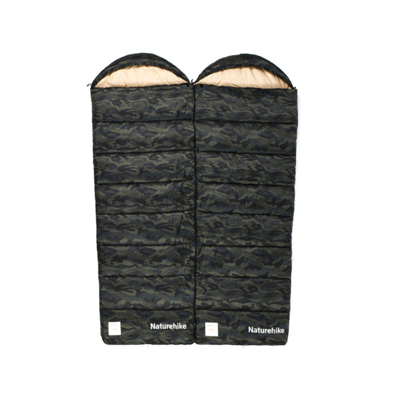 Спальний мішок з капюшоном Naturehike M320 CNK2350WS023, зелений камуфляж, правий