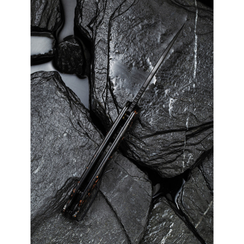 Ніж складаний кишеньковий Civivi Elementum, (7.5 см) Damascus / Carbon Fiber чорний