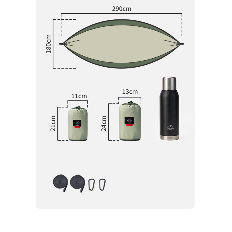 Гамак Naturehike одинарний NH21DC011, оливковий