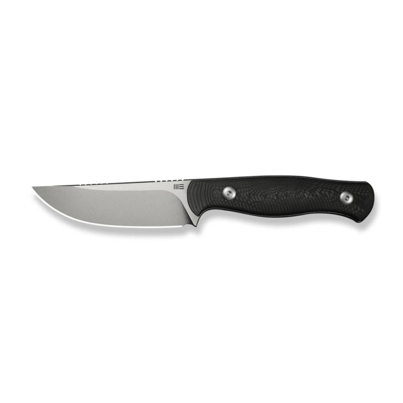 Ніж фіксований туристичний Weknife Notchline, (8.7 см) CPM S35VN /Carbon Fiber чорний з чохлом