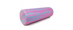 Массажный ролик (валик) EasyFit Foam Roller, длина 45 см, диаметр 14,5 см, розово-мятный, пена EVA с мелкой массажной поверхностью, для МФР, фитнеса, йоги и реабилитации