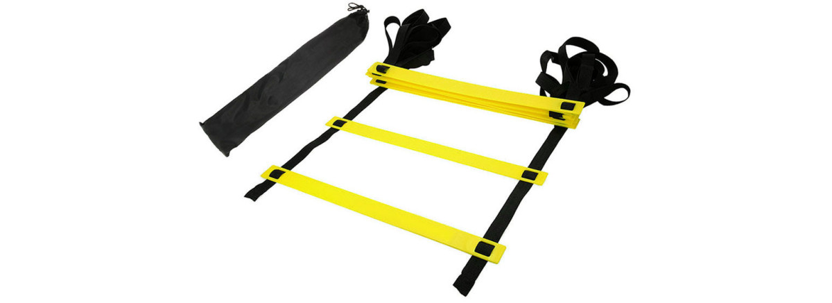 Координаційна драбина (швидкісна доріжка) EasyFit, Довжина 10 м, Сходинки 20 шт, Пластик, Поліестер, Жовто-чорний