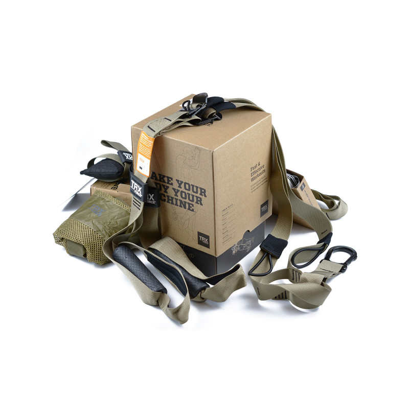Петли TRX Tactical  T3 (подвесные тренировочные петли), Длина 110-230 см, Ширина строп 3,8 см, Макс. вес 180 кг, Включает удлинитель TRX Xtender: 97 см, Хаки
