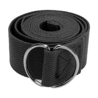 Ремінь для йоги EasyFit, Довжина 183 см, Ширина 38 мм, Поліестер, Сталь, Чорний