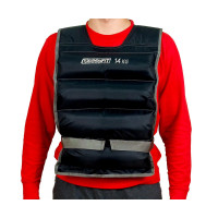 Жилет для утяжеления EasyFit, Вес 14 кг, Оксфорд, Песок, Черный