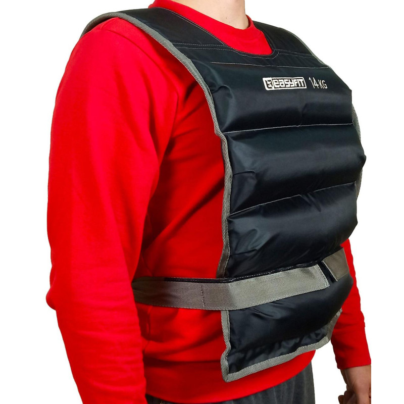 Жилет для обтяження EasyFit, Вага 14 кг, Оксфорд, Пісок, Чорний