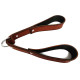 Лямка (стропа) для тяги EasyFit S01 двойной хват, Длина 65 см, Натуральная кожа, Сталь, Коричневый