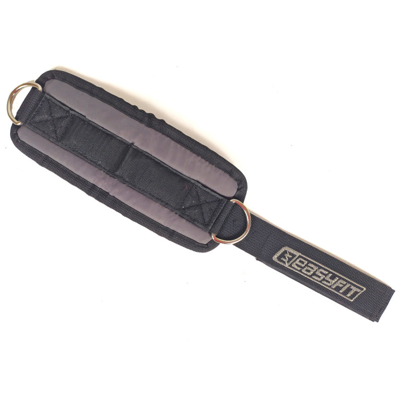 Манжета EasyFit для тяги на тренажерах, Длина 29 см, Ширина 10 см, Оксфорд, Сталь, Серый