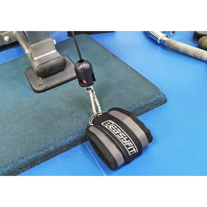 Манжета EasyFit для тяги на тренажерах, Длина 29 см, Ширина 10 см, Оксфорд, Сталь, Серый