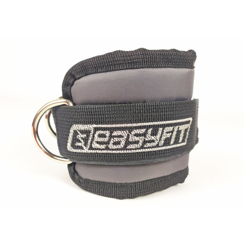 Манжета EasyFit для тяги на тренажерах, Длина 29 см, Ширина 10 см, Оксфорд, Сталь, Серый