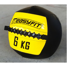 Медицинский мяч EasyFit Wall Ball (медбол, волбол), Вес 6 кг, Диаметр 33 см, PU, PVC, Черно-желтый