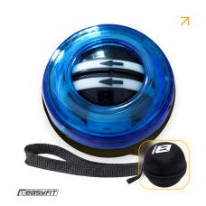 Эспандер кистевой гироскопический EasyFit Gyro Ball (гиробол), Размер: 7×7×5,6 см, LED-подсветка, Синий
