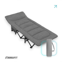 Розкладачка туристична EasyFit CozyCamp з чохлом, розмір: 190х66х38 см, сталевий каркас, сіра