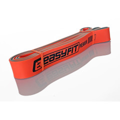 Двухслойная резинка (эспандер) EasyFit Premium, Сопротивление 25-45 кг, Длина 200 см, Ширина 3,2 см, Толщина 4,5 мм, Латекс, Оранжевый, Для подтягиваний, силовых тренировок и реабилитации