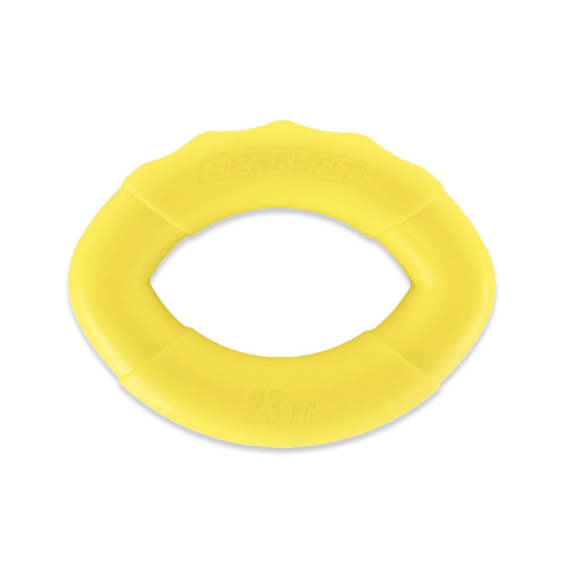Эспандер кистевой EasyFit Elliptic, Диаметр 10 см, Сопротивление 23 кг, Силикон, Желтый