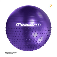 Фитбол EasyFit Hybrid (полумассажный), Диаметр 75 см, Максимальная нагрузка 120 кг, Фиолетовый 