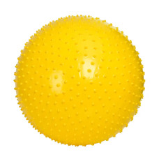 Фітбол EasyFit з масажною поверхнею, Діаметр 55 см, ПВХ, Максимальне навантаження 100 кг, Жовтий, Для фітнесу, йоги, пілатесу та реабілітації 