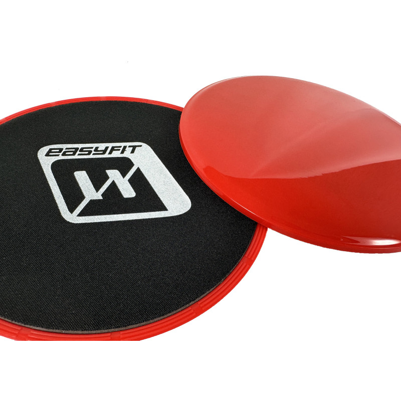 Диски для глайдингу EasyFit (пара), Діаметр 18 см, Максимальне навантаження 120 кг, Пластик, Червоний