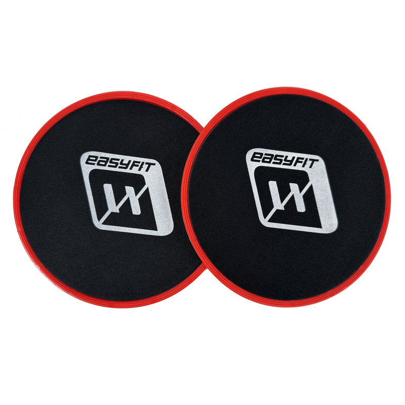 Диски для глайдингу EasyFit (пара), Діаметр 18 см, Максимальне навантаження 120 кг, Пластик, Червоний
