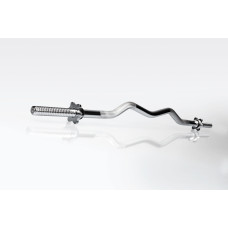 Гриф для штанги EasyFit W-подібний, Довжина 1,2 м, Діаметр 28 мм, Хромована сталь, Вага 5 кг