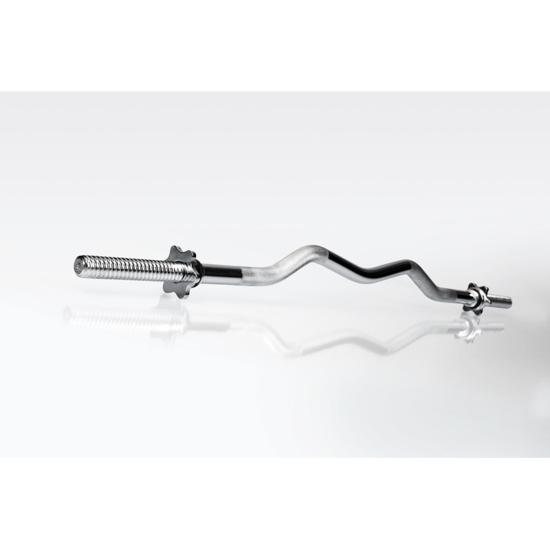 Гриф для штанги EasyFit W-подібний, Довжина 1,2 м, Діаметр 28 мм, Хромована сталь, Вага 5 кг