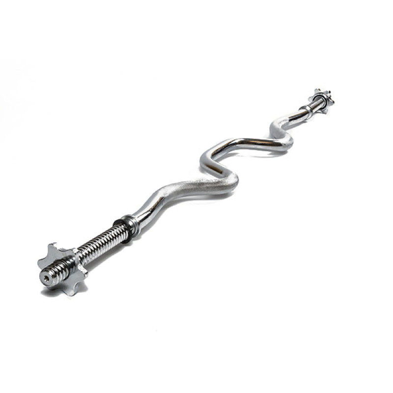 Гриф для штанги EasyFit Z-образный, Длина 1,2 м, Диаметр 25 мм, Хромированная сталь, Вес 5 кг