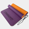 Двухслойный коврик EasyFit для пилатеса, фитнеса и йоги, 183x61 см, толщина 6 мм, TPE/TC, ECO-Friendly, фиолетово-оранжевый